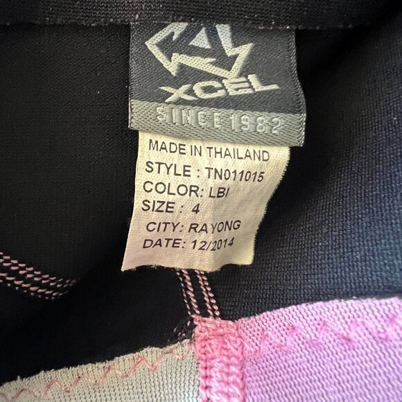 Xcel Kids Spring Wetsuit Size 4 Pink and Blue Palm Tree - Picture 4 of 4